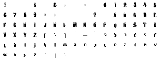 Minneapolis Regular Normal Character Map