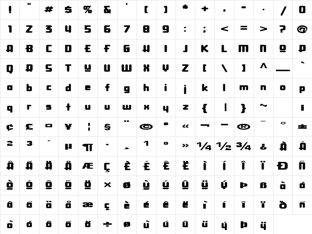 JustGood72 Regular Character Map JustGood72 Regular Character Map