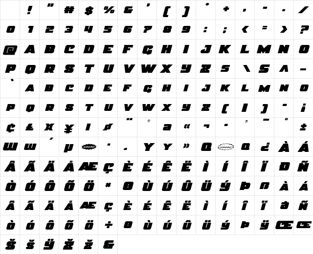 Justice Expanded Character Map Justice Expanded Character Map
