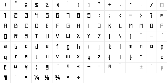 Just Square LT Std Cyrillic Medium Character Map Just Square LT Std Cyrillic Medium Character Map