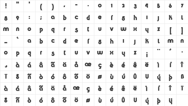 K22 Plural Regular Character Map