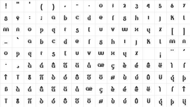 K22 Plural Regular Character Map
