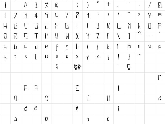 KABBE Regular Character Map KABBE Regular Character Map