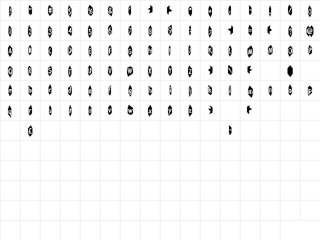 KA-BLAMO! Regular Character Map KA-BLAMO! Regular Character Map