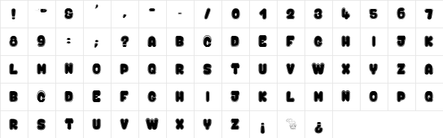 Kaboom & Bang$ Regular Character Map Kaboom & Bang$ Regular Character Map