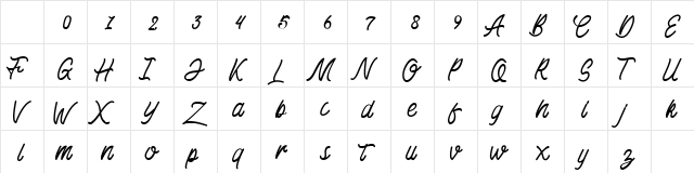 Kadisoka Monoline Monoline Character Map