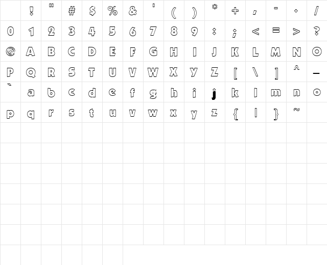 KaggishOutline Normal Character Map