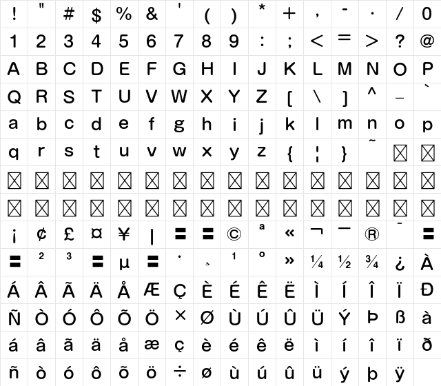 A-OTF KamoLemon Std M Character Map