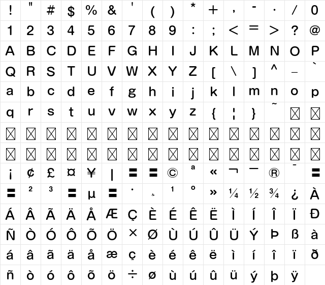 A-OTF KamoLime Std M Character Map