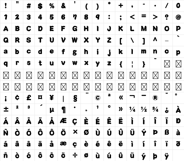 A-OTF Kanteiryu Std Ultra Character Map