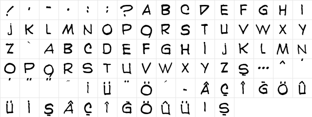 Karaoglan Regular Character Map Karaoglan Regular Character Map