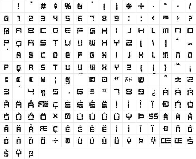 Karnivore Pump Regular Character Map Karnivore Pump Regular Character Map