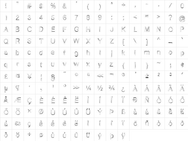 Katatonik Regular Character Map