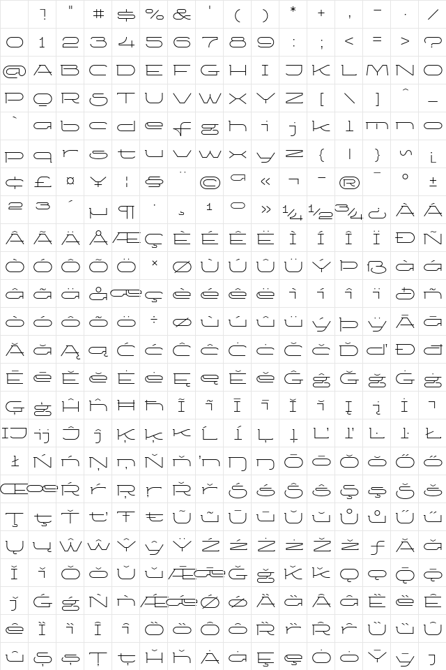 KetosagLt Regular Character Map KetosagLt Regular Character Map
