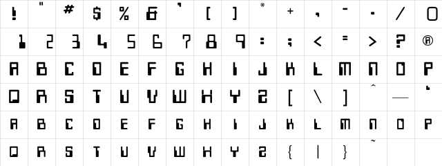 Keypunch Regular Character Map