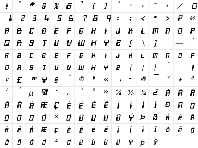 Keys Italic Character Map Keys Italic Character Map