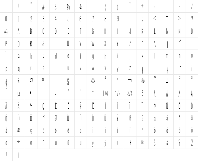 Keytin Regular Character Map Keytin Regular Character Map