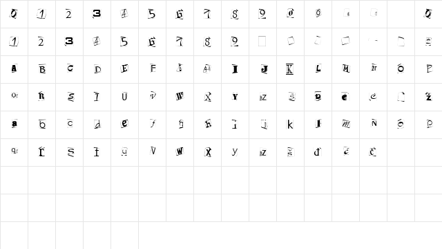 Kidnap Regular Character Map Kidnap Regular Character Map