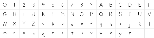 KidPrint Regular Character Map