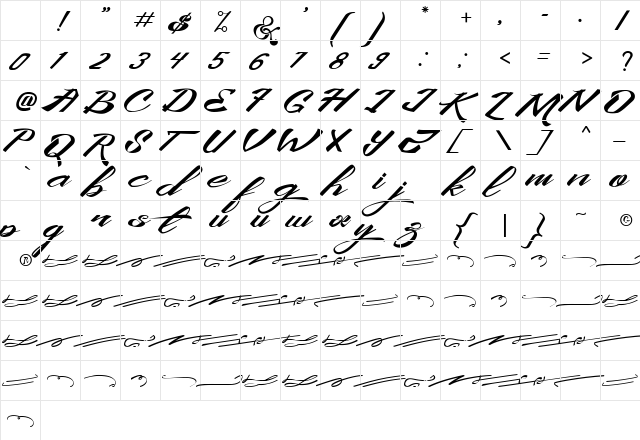 King City Free Font Calligraphy Character Map King City Free Font Calligraphy Character Map