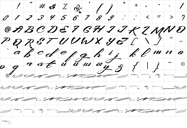 King City Free Font Calligraphy Character Map King City Free Font Calligraphy Character Map