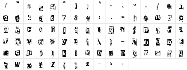Kingthings Extortion Regular Character Map Kingthings Extortion Regular Character Map