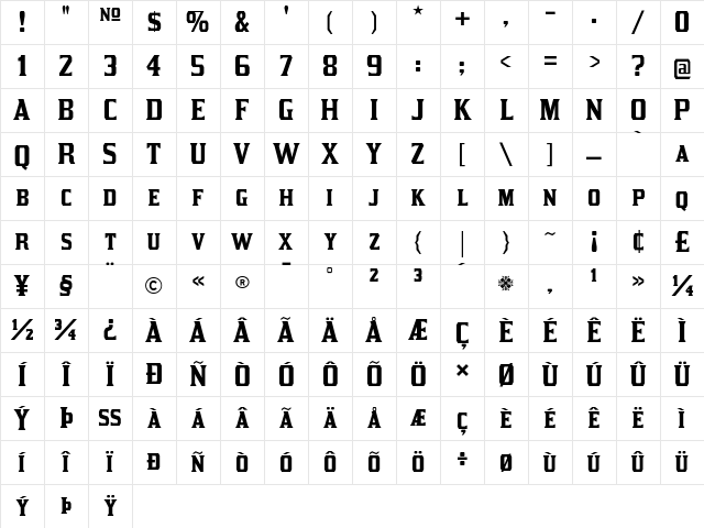 Kirsty Regular Character Map