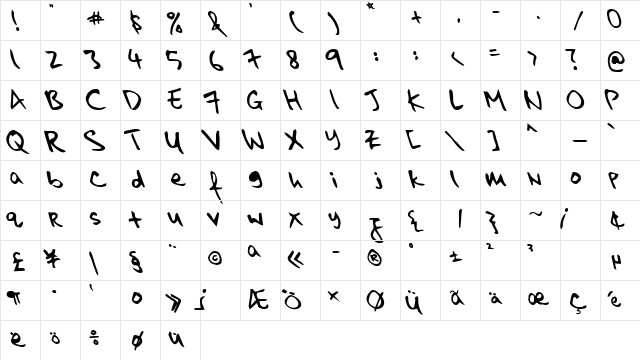 kkontagion print Bold Italic Character Map