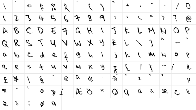 kkontagion print Italic Character Map