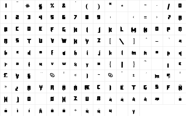 Klingon Regular Character Map
