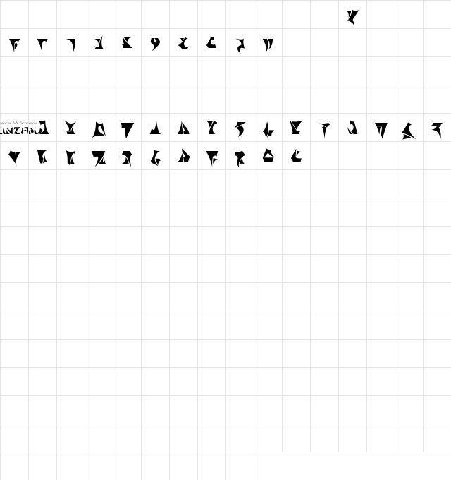 Klinzhai Regular Character Map Klinzhai Regular Character Map