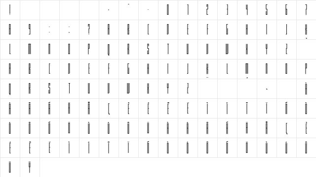 Knifer 100 Regular Character Map