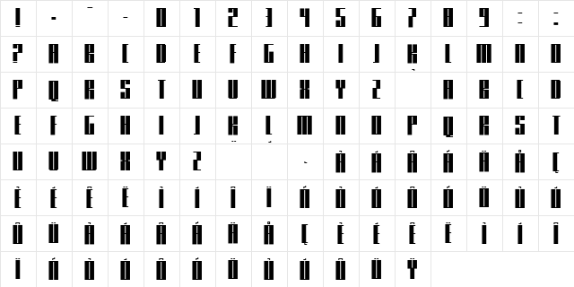 Knifer 500 Regular Character Map Knifer 500 Regular Character Map