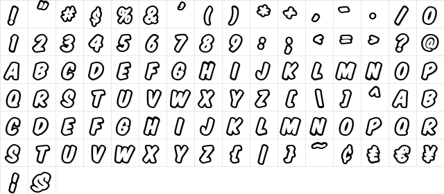 Komika Title - Brush Regular Character Map