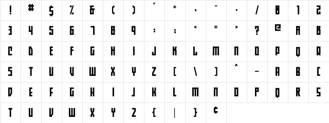 Komrade Regular Character Map