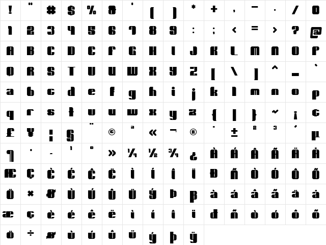 Kool Regular Character Map Kool Regular Character Map