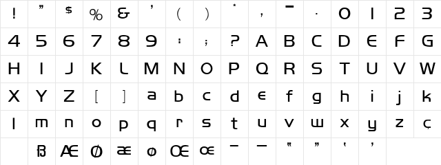 Koshgarian Light Character Map