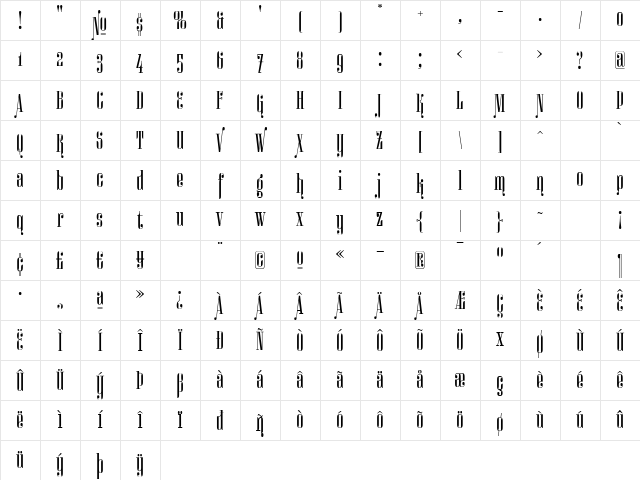 Miserichordia Alternatives Regular Character Map