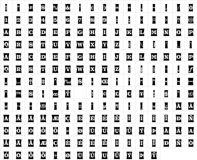 a_TrianglerCmFld Regular Character Map