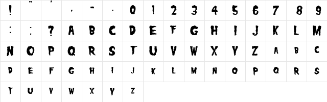 Misfits Regular Character Map