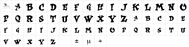 KrtRussell Regular Character Map