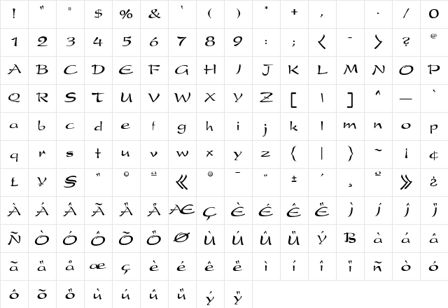 Kudasai Regular Character Map