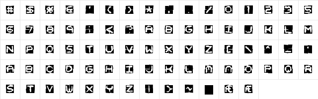 Mishmash 4x4o BRK Regular Character Map