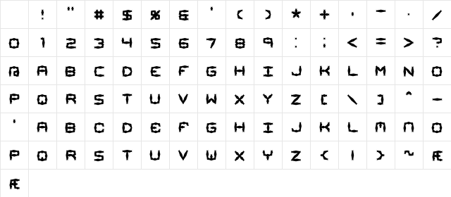 Mishmash ALT1 BRK Regular Character Map