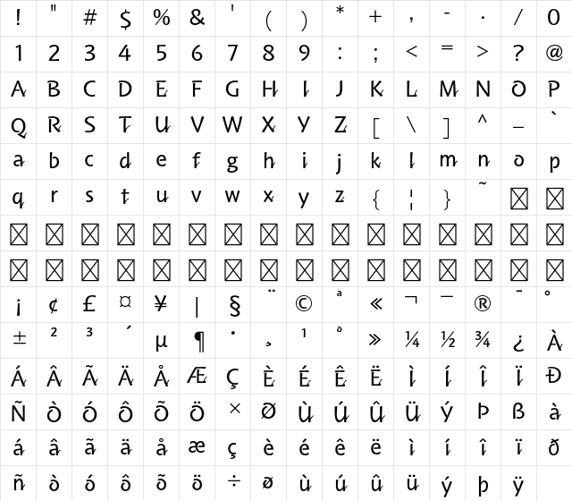A-OTF Kumoya Std R Character Map A-OTF Kumoya Std R Character Map