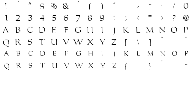 MisioSCapsSSK Regular Character Map
