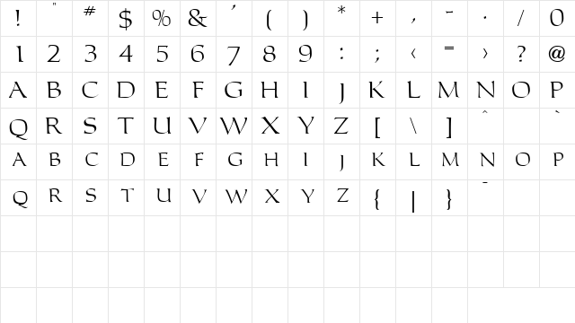 MisioSCapsSSK Regular Character Map