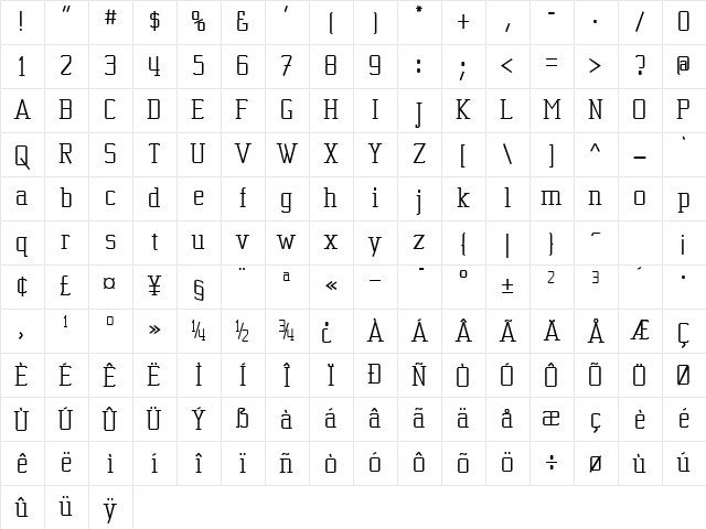 Kwersity Bold Character Map Kwersity Bold Character Map