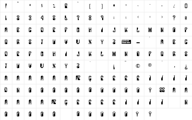 Lady Starlight Regular Character Map
