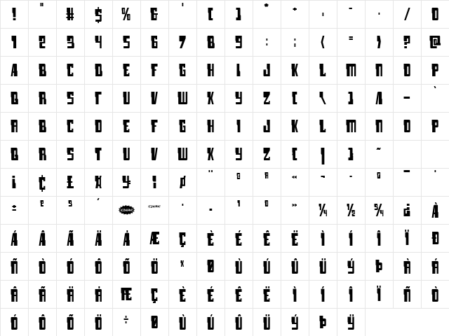 Lamprey Regular Character Map Lamprey Regular Character Map